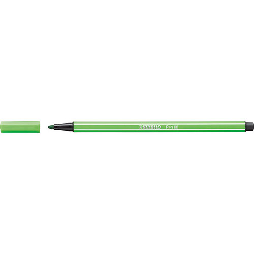 STABILO PEN 68 FIBRE TIP PEN LEAF GREEN (BX10)
