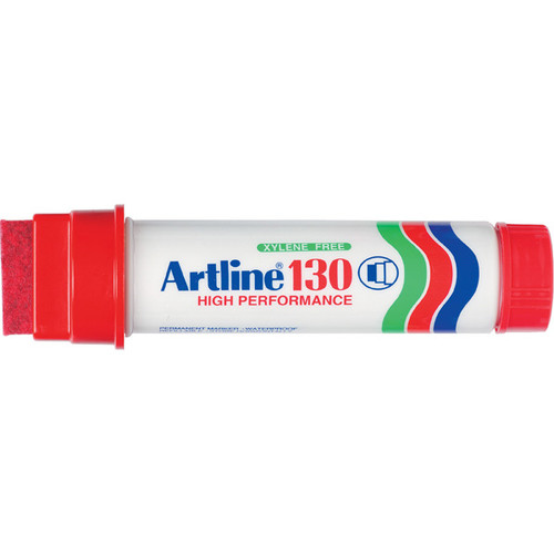 ARTLINE 130 PERMANENT MARKER 30MM CHISEL NIB RED (BX12)