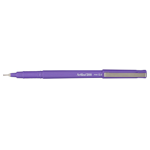 ARTLINE 200 BRIGHT FINELINER PEN 0.4MM PURPLE (BX12)