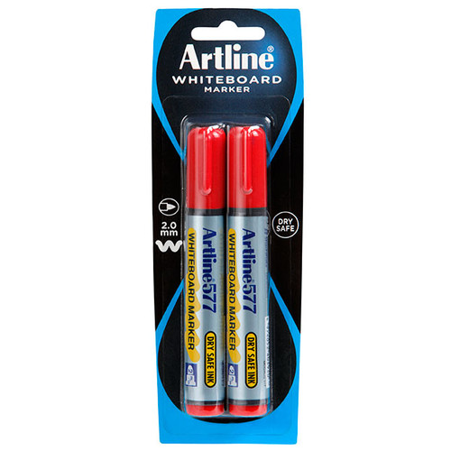 ARTLINE 577 WHITEBOARD MARKER 2PK RED HS (Pack of 2)
