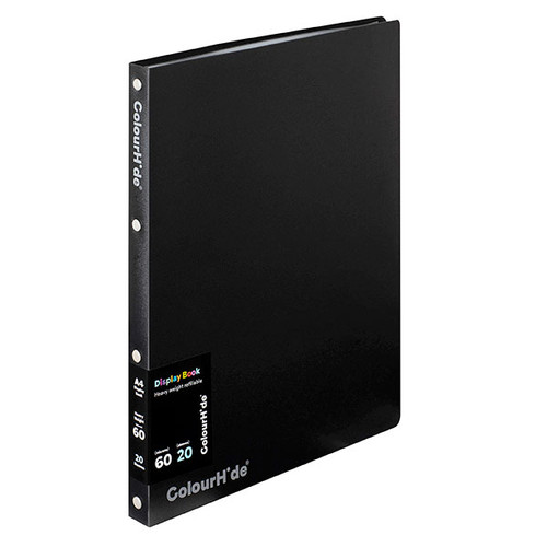 COLOURHIDE DISPLAY BOOK REFILLABLE 20 SHEET Black