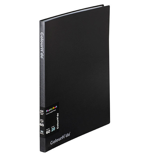 COLOURHIDE DISPLAY BOOK FIXED 20 SHEET Black