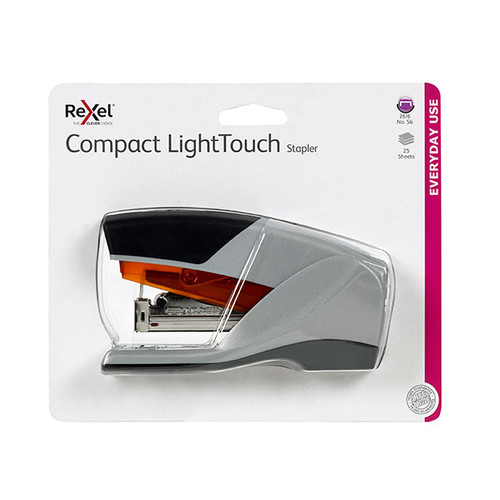REXEL STAPLER H/STRIP LIGHT TOUCH GREY