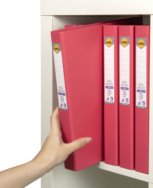 MARBIG RING BINDER A4 25MM 2D PE CORAL