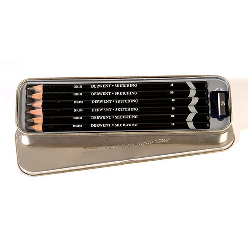 DERWENT SKETCHING PENCIL TIN 6