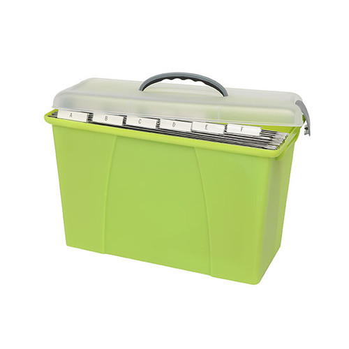 CRYSTALFILE CARRY CASE CLEAR LID/LIME BASE