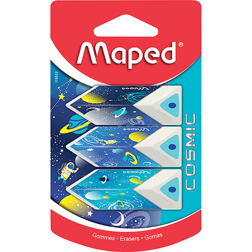 MAPED COSMIC ERASER PACK 3 ASSORTED COLOURS (PK3) *** While Stocks Last ***