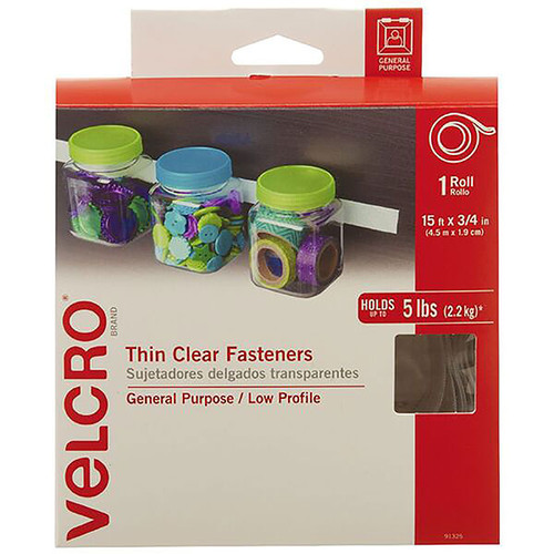 Velcro Fastener Tape 19mm x 4.5m Clear