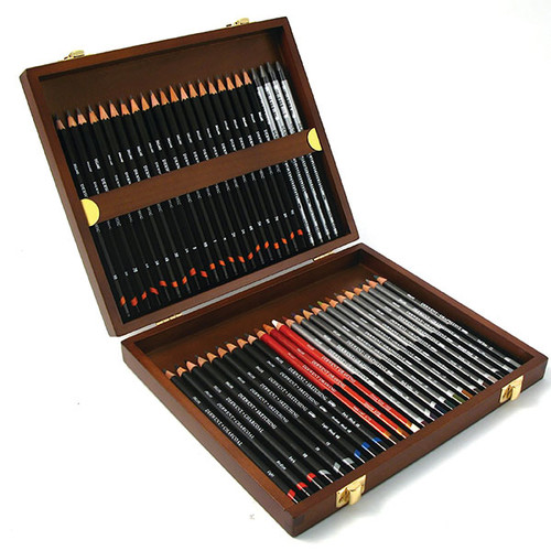 DERWENT SKETCHING PENCIL WOODEN BOX 48
