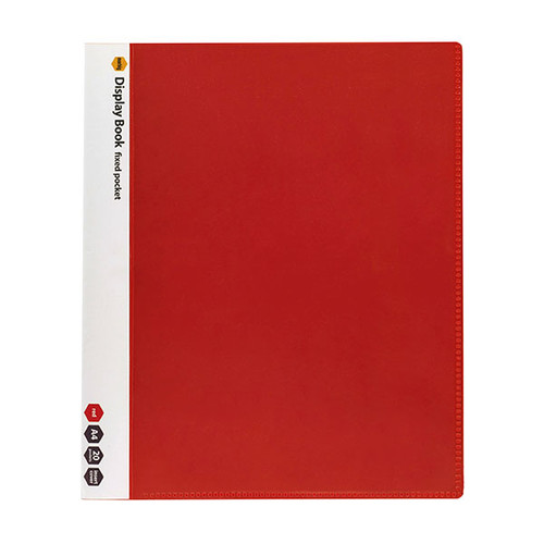 MARBIG A4 20 FIXED POCKET DISPLAY BOOK WITH INSERT COVER RED