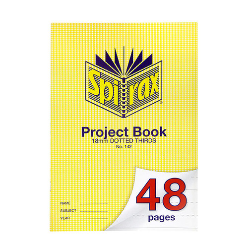 SPIRAX 142 PROJECT BOOK A4 48PG 18MM DOTTED THIRDS 70gsm