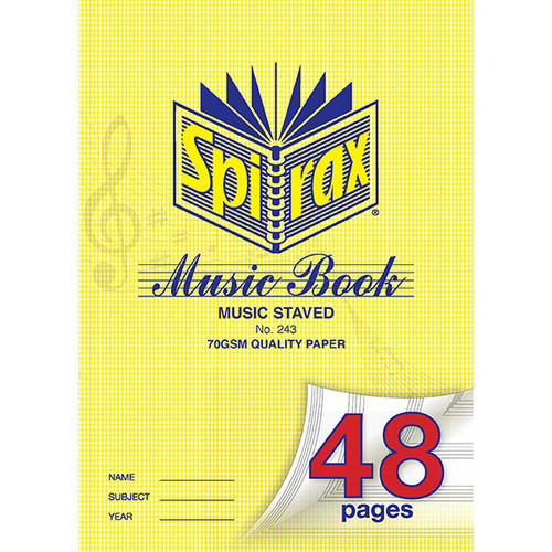 SPIRAX 243 MUSIC BOOK A4 48PG 70gsm