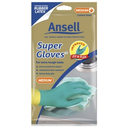 Ansell Green Gloves Super Rubber Medium