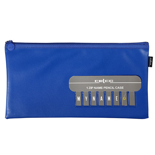 CELCO PENCIL CASE BLUE 338mm x 174mm with Name Card Insert