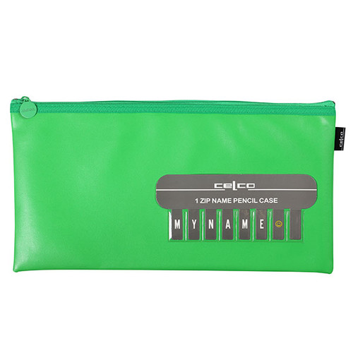 CELCO PENCIL CASE GREEN 338mm x 174mm with Name Card Insert