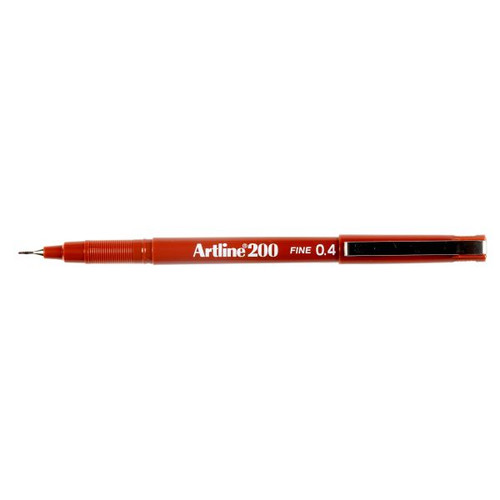 ARTLINE 200 FINELINE PEN 0.4MM BROWN BX12