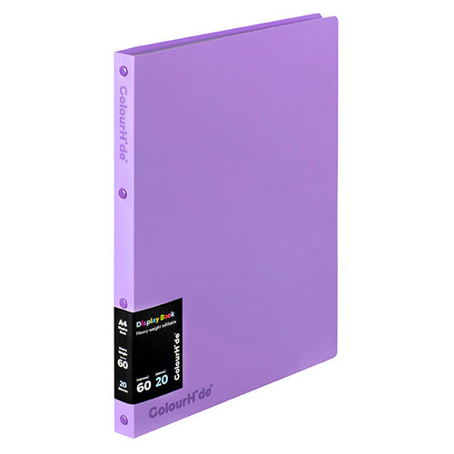 COLOURHIDE DISPLAY BOOK REFILLABLE 20 SHEET Purple