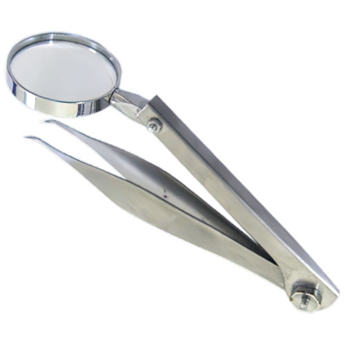 AEROINSTRUMENTS Stainless Steel Magnifying Glass Forceps 11cm, Each