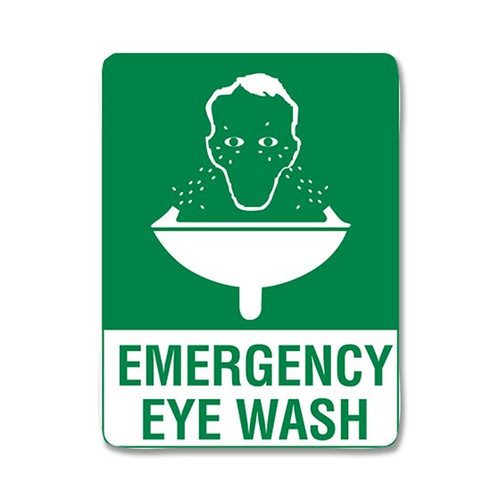 Small Poly Emergency Eyewash Sign 30 x 22.5cm, Each