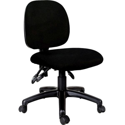 Giro Mid Back Office Chair Small Seat Height Adjustable Antimicrobial Black Fabric
