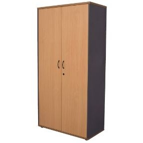CUPBOARD FULL DOOR LOCKABLE 900(W) X 450(D) X 1800(H) WITH 3 ADJ SHELVES BEECH / IRONSTONE