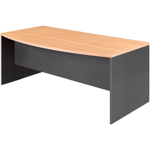 BOW DESK 2100(W) X 900 / 750(D) X 720H BEECH / CHARCOAL