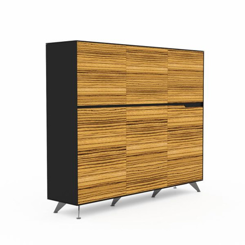 NOVARA CABINET W 1825 x D 425 x H 1550mm Zebrano/Black