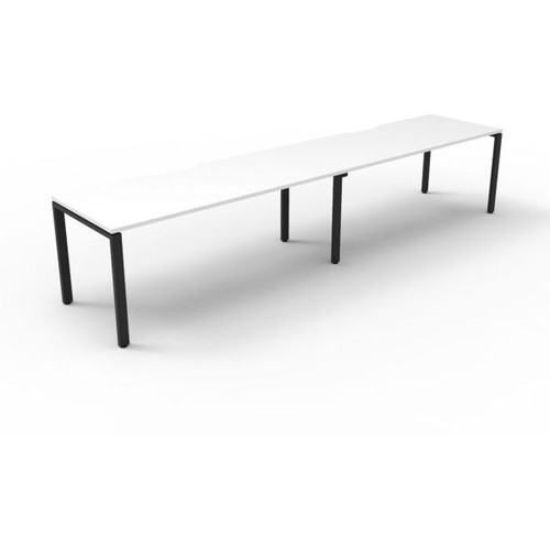 Deluxe Profile Workstation 2 Person No Screen 1500Wx750D White Top Black Single Frame