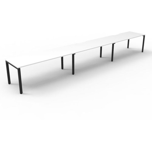 Deluxe Profile Workstation 3 Person No Screen 1500Wx750D White Top Black Single Frame