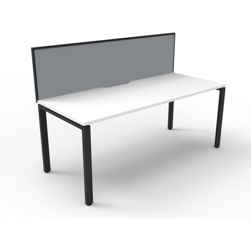 Deluxe Profile Desk With Screen 1200Wx750D White Top Black Frame