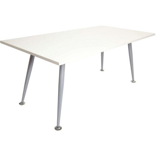 Rapid Span Meeting Table 1800Wx750mmD White Top Silver Steel Frame