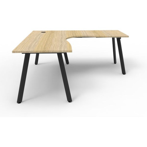 Eternity Corner Desk 1800Wx1800Wx750D Oak Top Black Frame