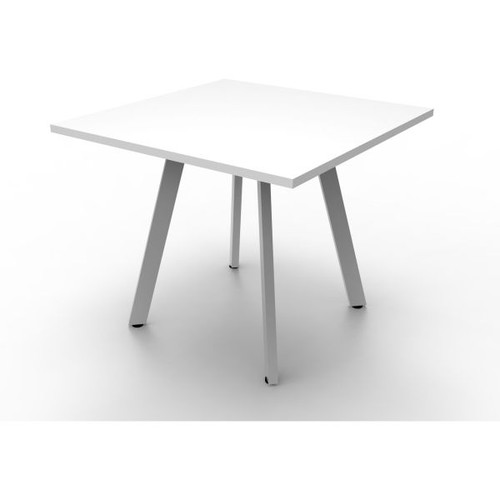 Eternity Square Meeting Table 900Wx900D Top White Top White Base