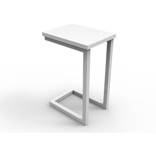 Eternity Rectangle Side Table 600Hx300Wx400D White Top White Base