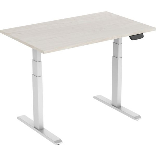 Ergovida Sit-Stand Desk Straight Electric White Frame Lightwood 1500 x 750mm Top