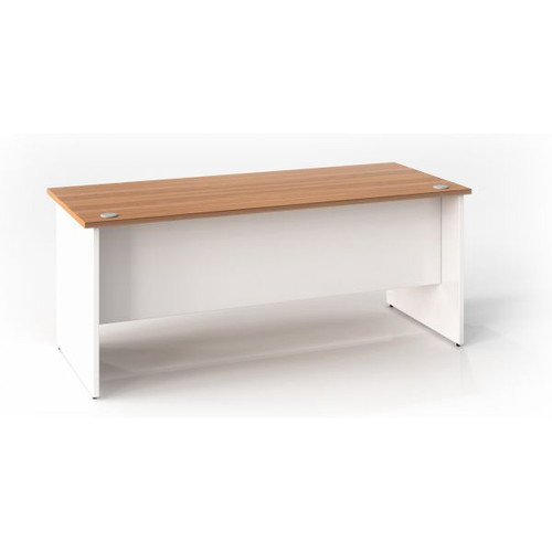 OM Premiere Straight Desk 1500W x 750D x 720mmH Virginia Walnut and White