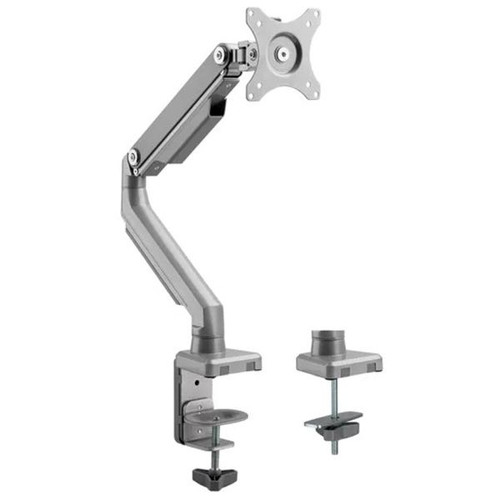 EMA14 Series Single Monitor Arm Spring Adjustable with Cable Channel Silver and Black