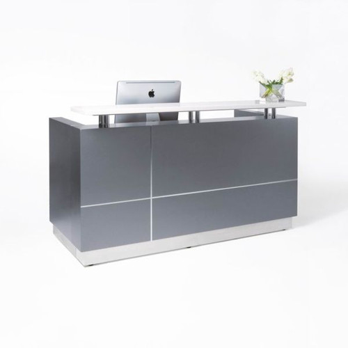 HUGO RECEPTION COUNTER W 2200 x D 950 x H 1150mm Metallic Grey