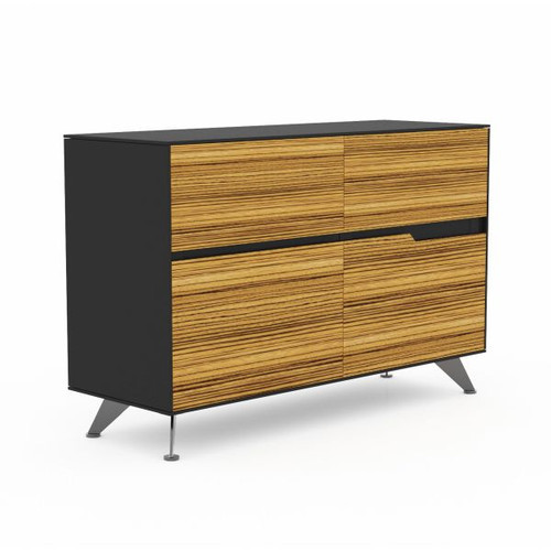 NOVARA CABINET W 1244 x D 425 x H 800mm Zebrano/Black