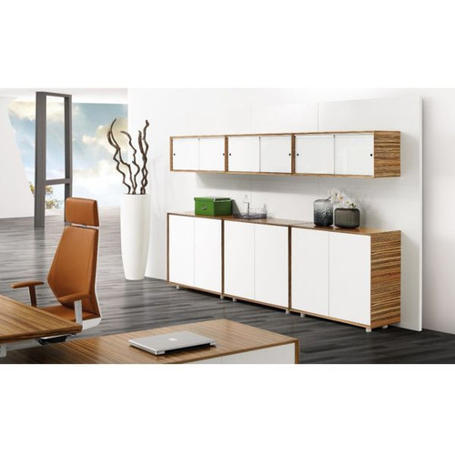 EVOLUTION CABINET CLUSTER W 3400 x D 490 x H 2000mm Natural Zebrano/White