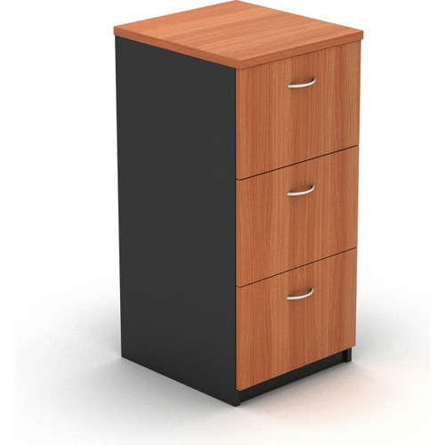 FILING CABINET 3 DRAWER CHERRY / CHARCOAL