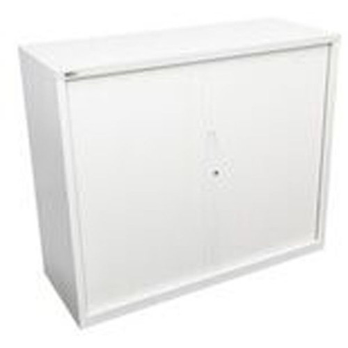 GO STEEL TAMBOUR DOOR CABINET 2 SHELVES 1200 X 1200 X 473MM WHITE CHINA