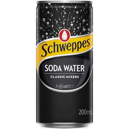 Schweppes Soda Water 200ml Cans Pack of 24