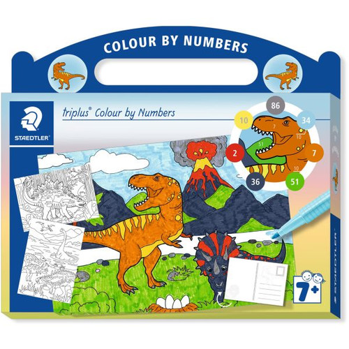 Staedtler 34 Triplus Colour By Numbers - Dinosaur