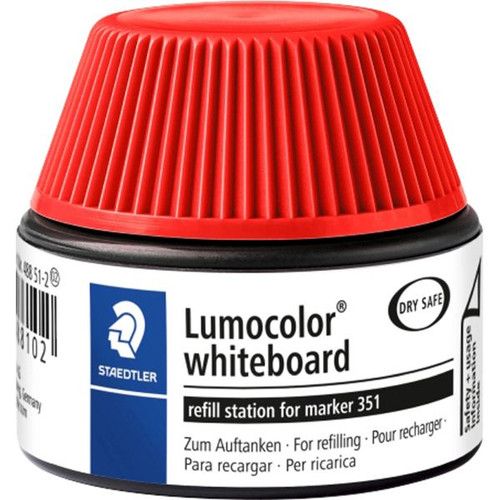 Staedtler 488 Lumocolor 351/ 351 B Whiteboard Marker Refill Station 30mL - Red