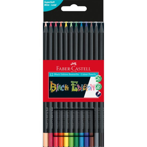 Faber-Castell Black Edition - Eco Colouring Pencils, Pack of 12
