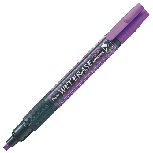 Pentel SMW26 Wet Erase Chalk Marker Reversible Bullet & Chisel Point Nib Violet Ink, Each