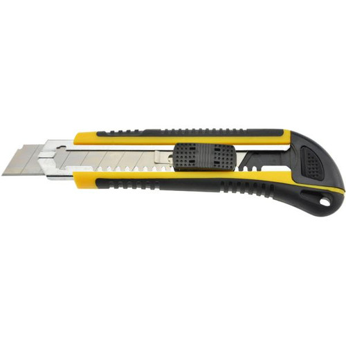 ITALPLAST Premium Self Loading Cutting Knife 18mm - Yellow / Black, Each