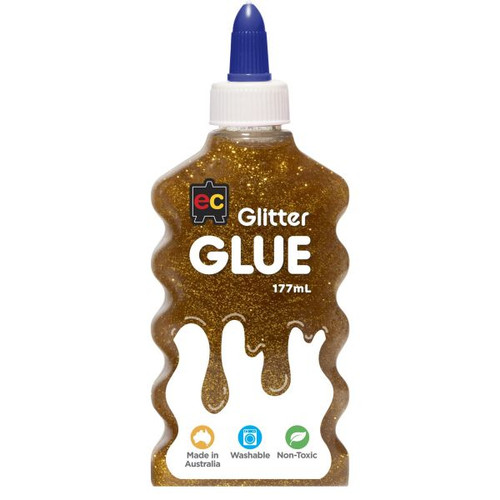 EC Glitter Glue 177ml Gold *** While Stocks Last ***