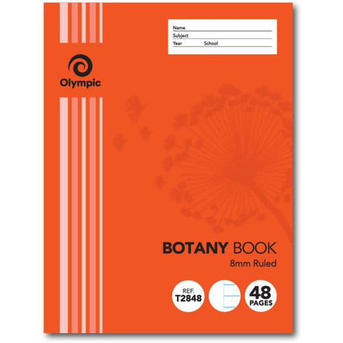 Olympic Botany Book T2848 225mm x 175mm 8mm Ruled 48 Page